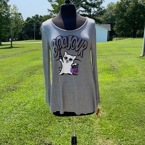NWOT Justice Girls Gray Halloween Shirt